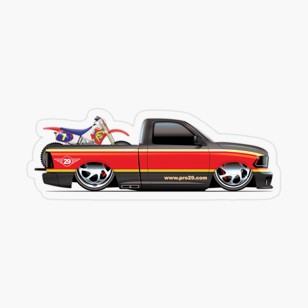 Slammed Full-Size Truck and CR Dirt Bike